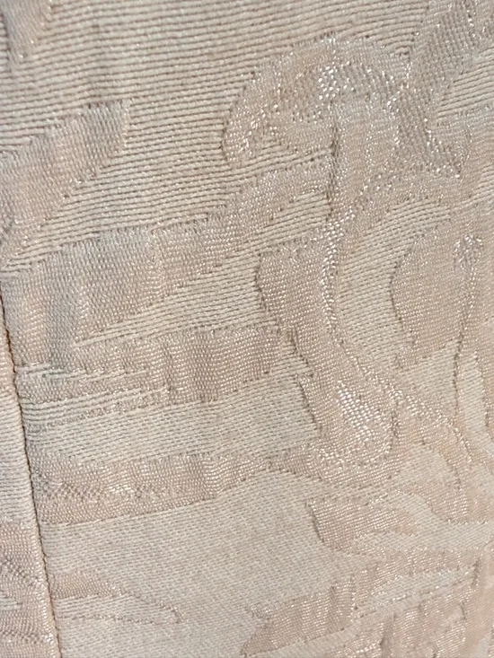 Vtg Isabella Suits 2-Piece Skirt Set Size 12 Cream Jacquard Floral Blazer Ruffle - Picture 3 of 15